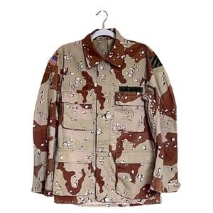 US Army Camouflage Jacket Men's Size S Military Long Sleeve Buttons
